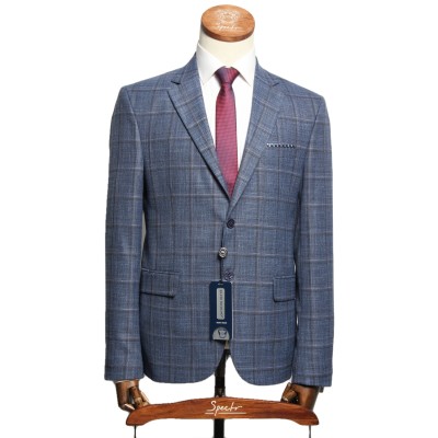 Мужской пиджак "Бест" синий slim fit