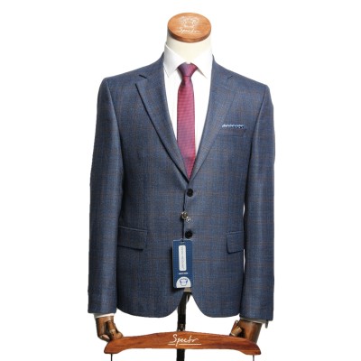 Мужской пиджак "Символ" синий slim fit